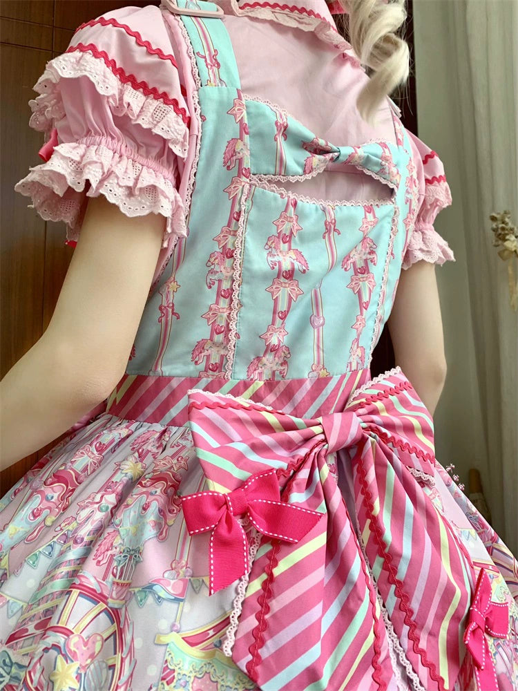 (Buyforme)Letters from Unknown Star~Candy Park Salopette Sweet Lolita Jumper Dress Set