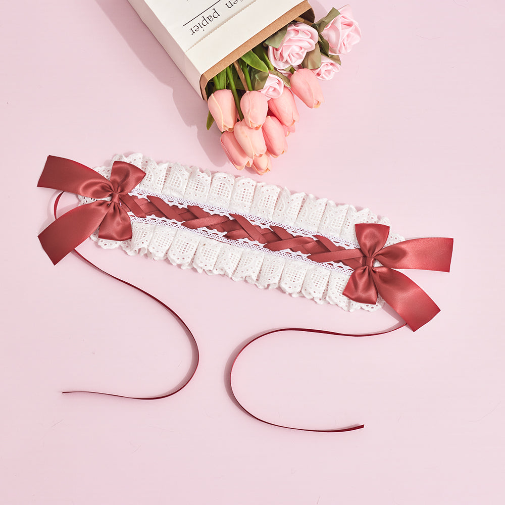 Sugar Time~Kawaii Lolita Cat Ears Design Headband a burgundy headband  