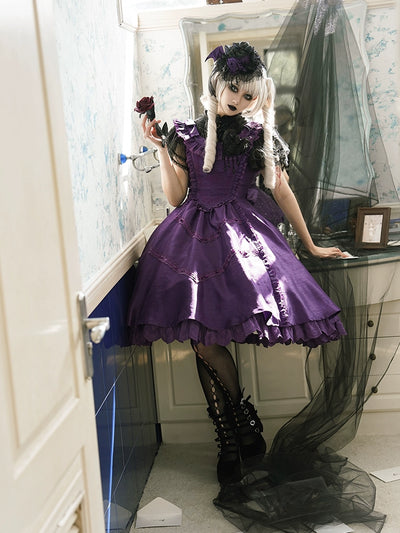 LittlePlum~Gothic lolita JSK Dress Solid Color   