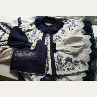 YangLan~Intracranial Wandering's Guide~Elegant Lolita Blue OP S dark blue sweater 