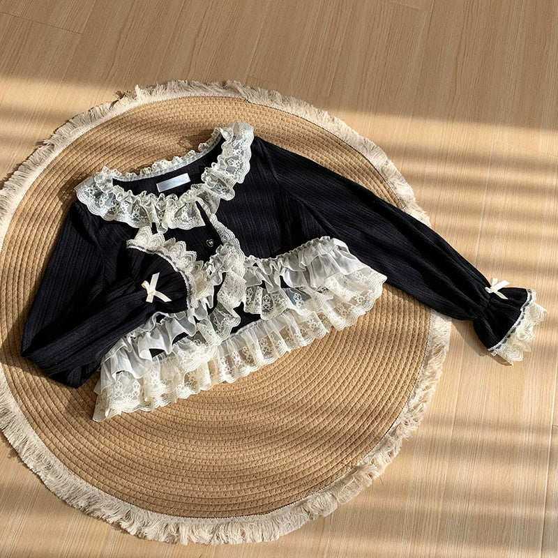Bloom Period - Elegant Lolita Bolero, Layered Lace Ruffles 44623:817281
