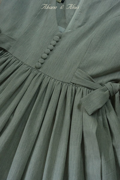 Akane Alois~Grass Leaves~ Elegant Lolita Light Gray Dress S light gray 