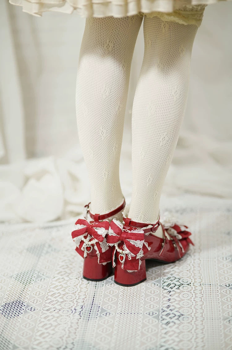 Spring Sakura - Wedding Sweet Lolita Heels Shoes, Floral Accent