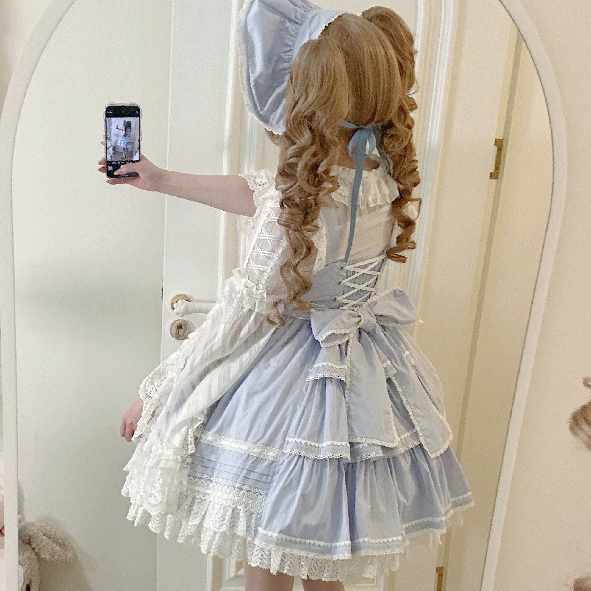 Pure Diary - Sweet Lolita Cotton JSK Dress, Tiered Back Skirt 44760:821154