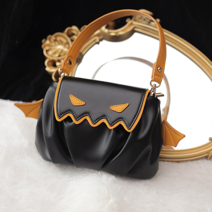 (Buyforme)IKUMA~Pumpkin Cute Goth Halloween Crossbody Bag black  