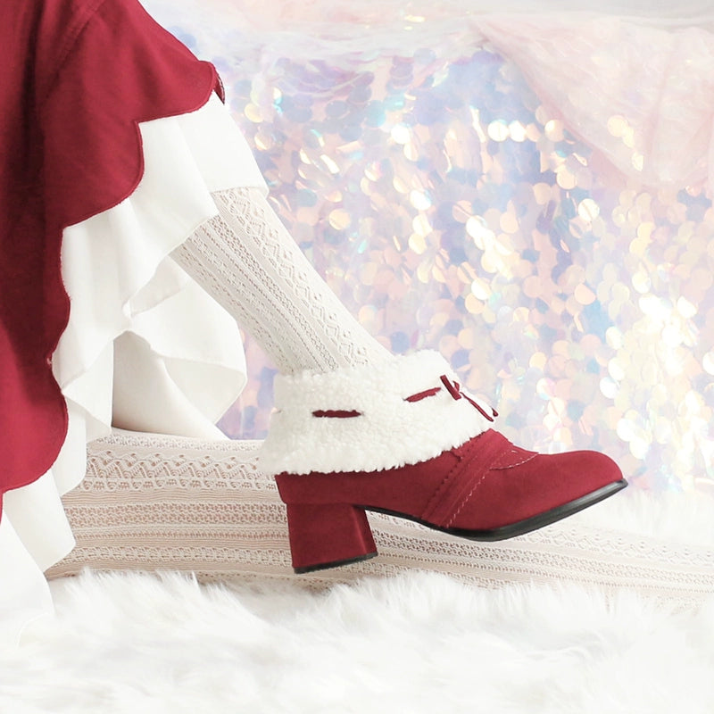 Spring Day Lolita~Kawaii Lolita Winter Multicolor Ankle Boots   