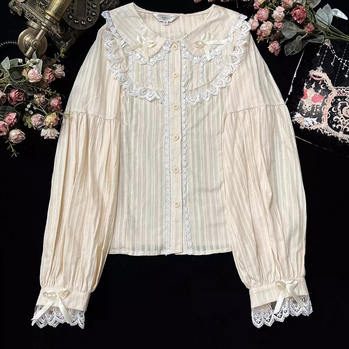 DMFS Lolita - Summer Short Sleeve Cotton Lolita Blouse (2XL L M S XL) 11782:554962