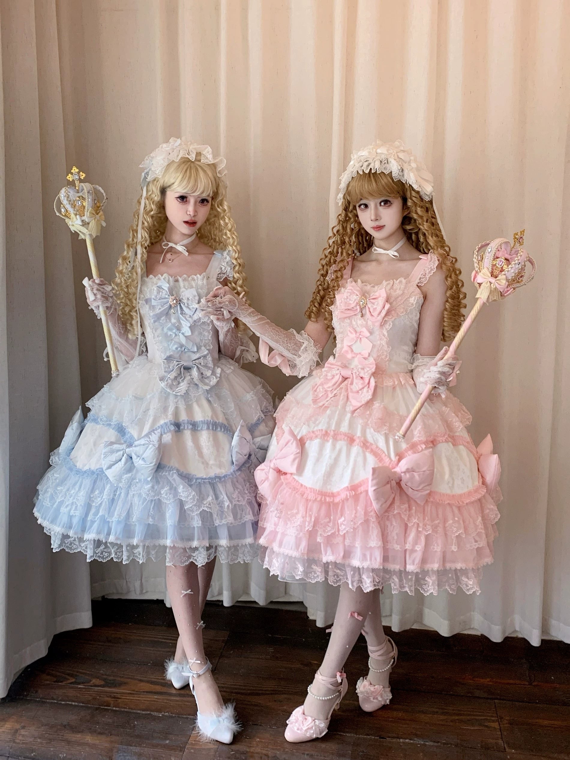 Floral Dream Isle - Sweet Lolita Doll-like JSK Dress, Bows & Lace 44705:821063