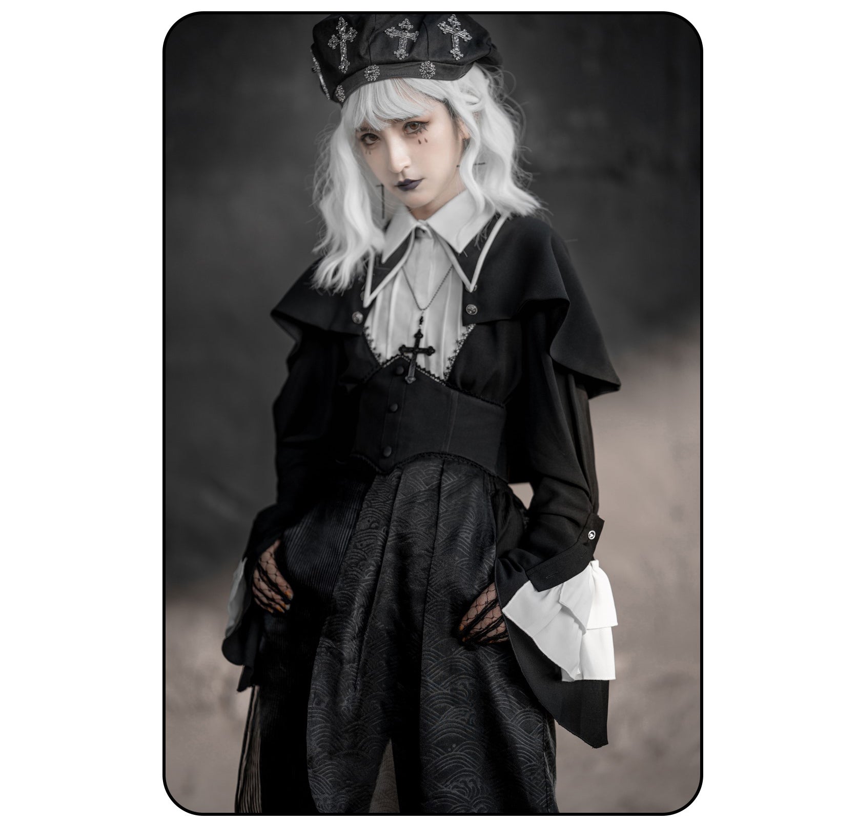 Susin Lolita~Cross Praise~Nun Style Gothic Lolita Dress and Blouse 12878:182246