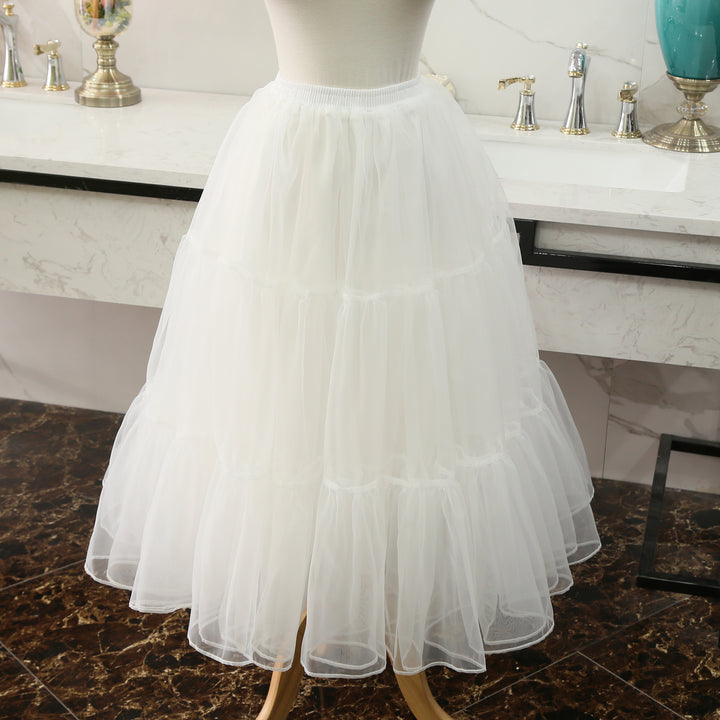 Manyiluo~Medium-length Boneless Lolita Pannier white  