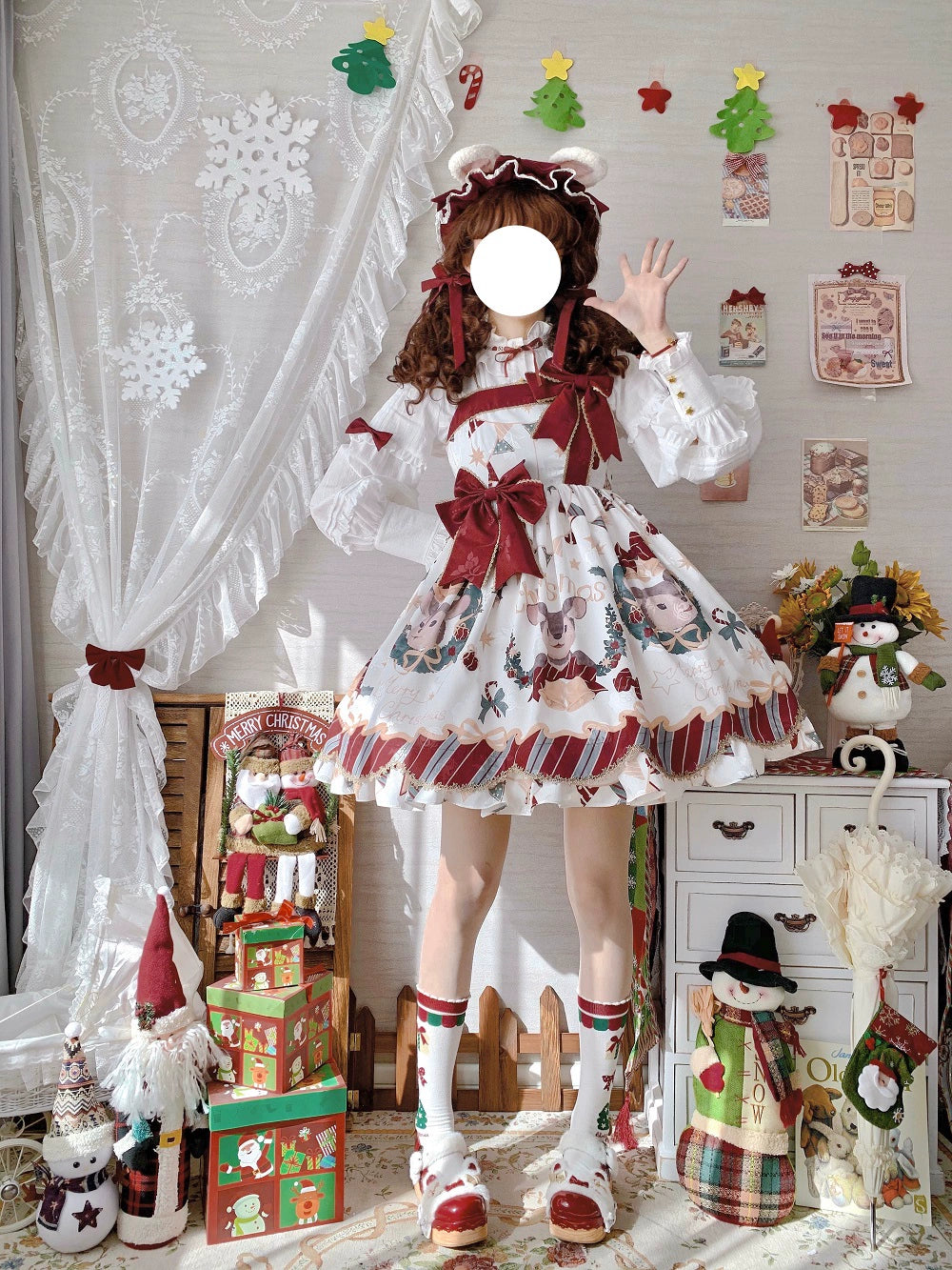 Frozen in time~Sweet Lolita Deer Print JSK for Christmas   