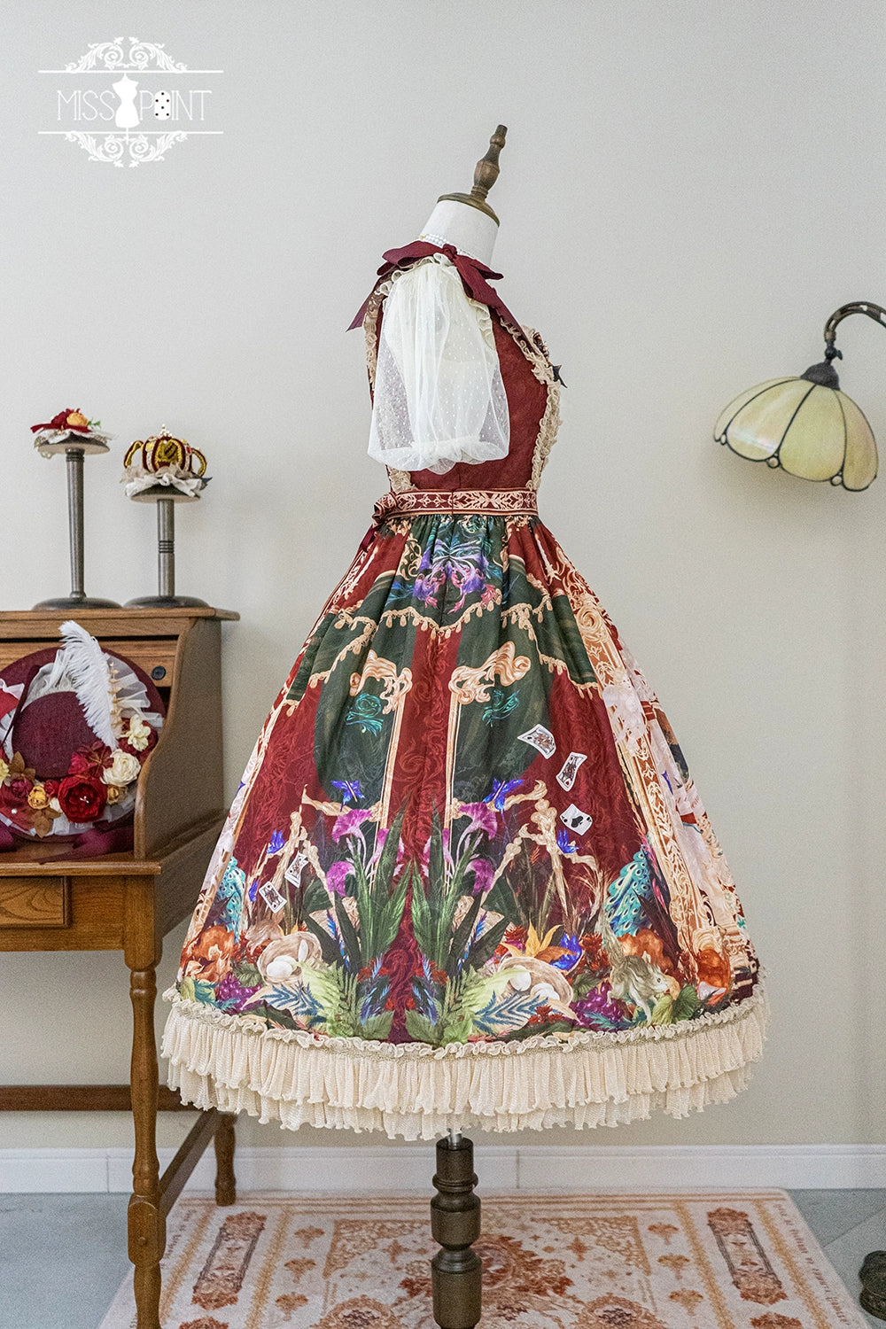 Miss Point~Kaleidoscope~Retro Lolita Dress Oil Painting Print JSK Dress Customized 35394:488266