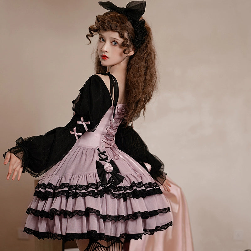 Your Princess~Sweet Lolita OP Dress Palace Girls Princess Sleeve Dress   