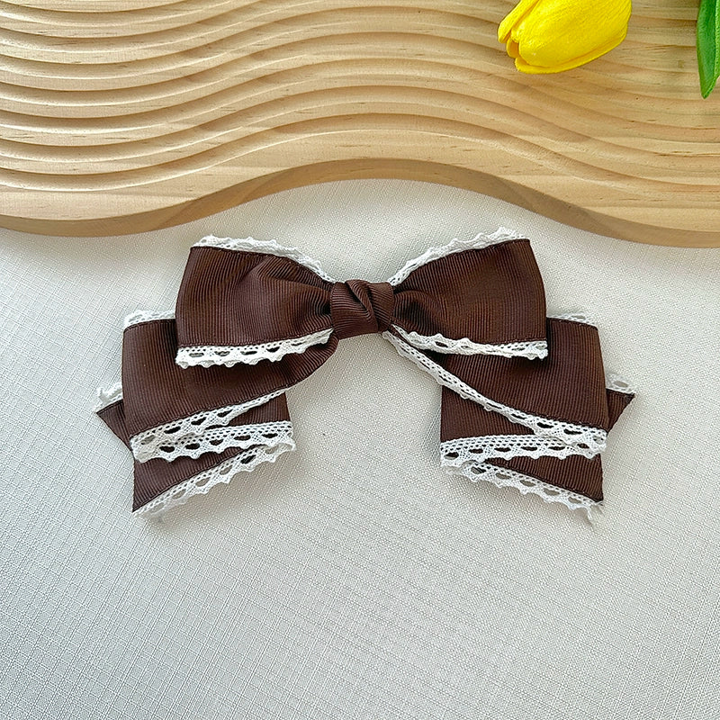 Qingyi Handmade~Sweet Lolita KC Multicolor Bow Lolita Headwear Coffee  