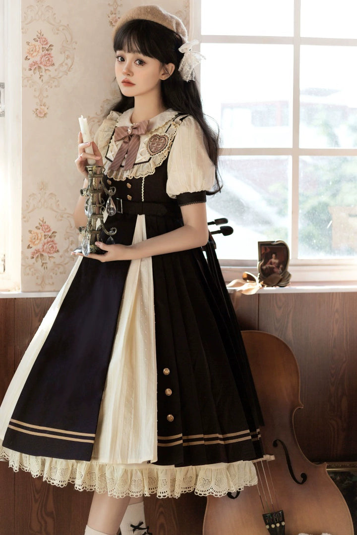 Letters from Unknown Star~Chocolate Workshop~Elegant Lolita OP Daily Short Sleeve Dress   