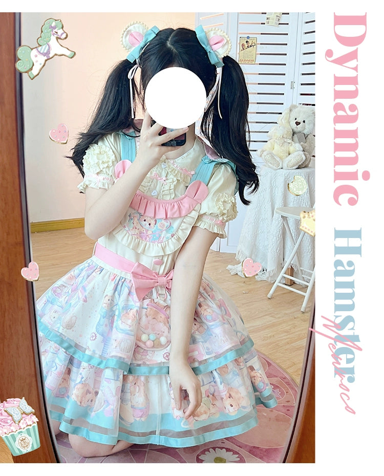 Mewroco~Sweet Lolita Dress Suit Salopette and Hoodied OP