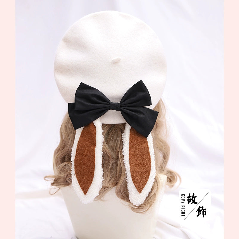The Accessories' Story - Kawaii Lolita Beret, Detachable Bunny Ears & Bow (M) 44235:800163
