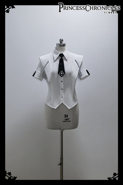 Princess Chronicles~Dry sea and Ashlar~Ouji Lolita White Short Set S short sleeve shirt (pre-order) 