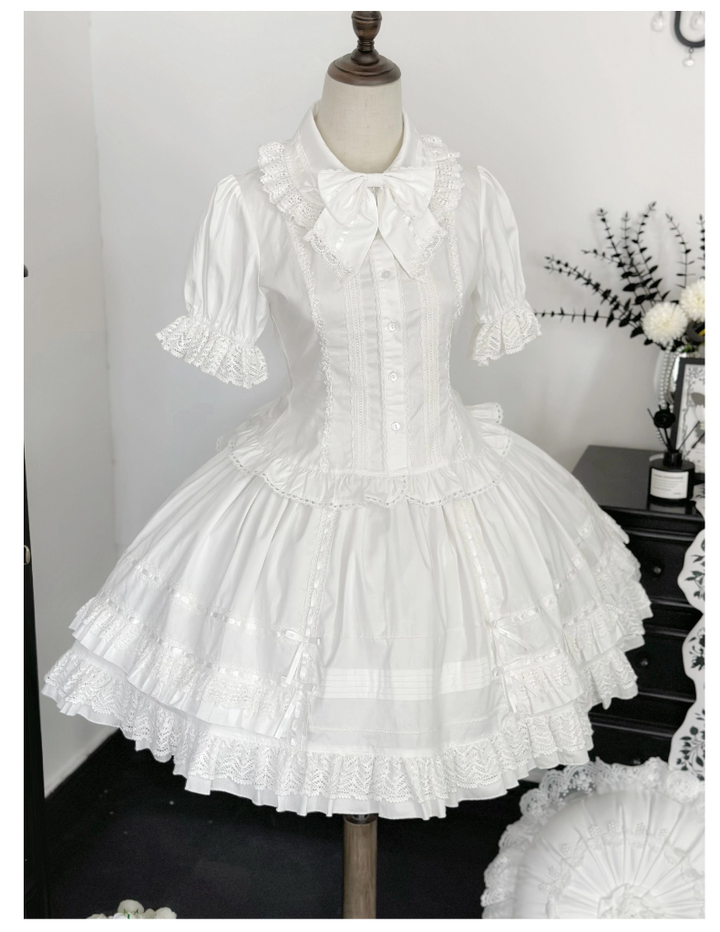 AerialCat~Praying Snowfall~Old School Lolita Skirt Suit Cape Princess Sleeve Shirt   