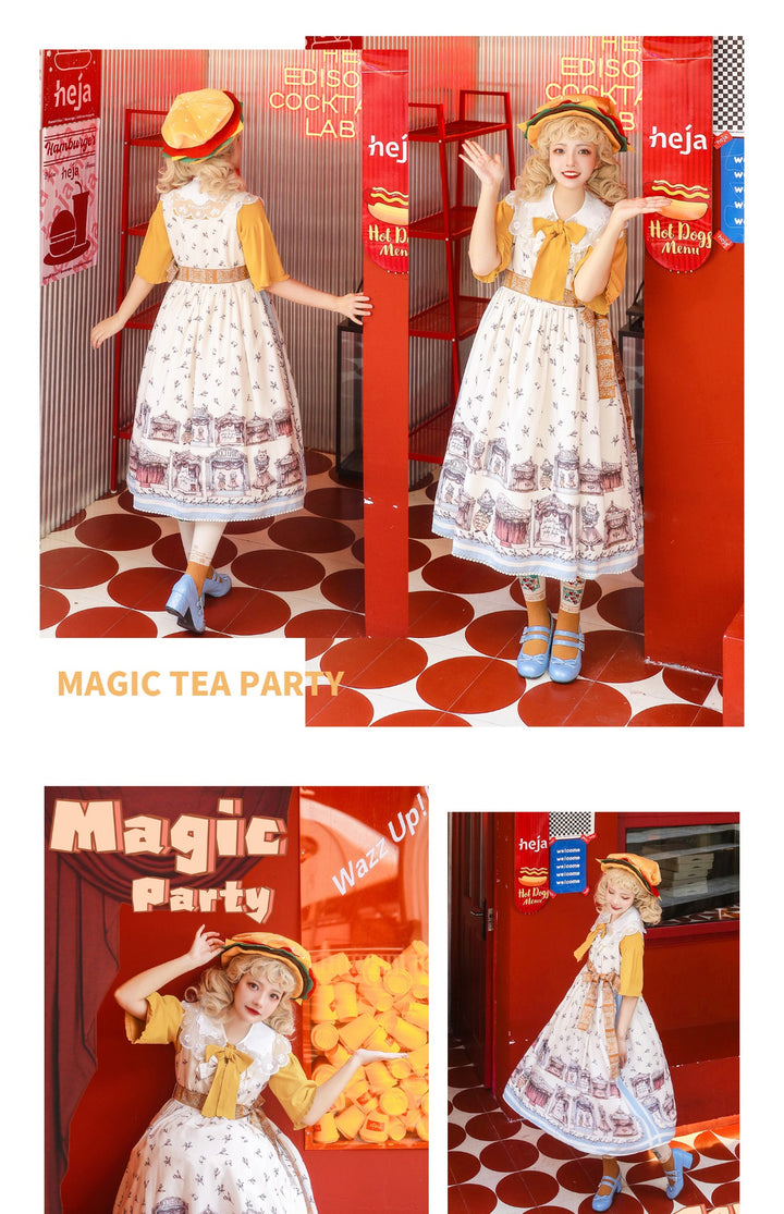 Magic Tea Party~Box Theatre~Classical Lolita Beige Rabbit Print JSK