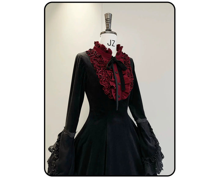 Susin Lolita~Moonlit Rose~Gothic Lolita OP Dress Winter Wool Lolita Overcoat   