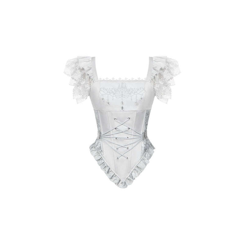 With PUJI - Letter and Poetry · Humanoid Robot - Silver Gothic Lolita Mermaid Skirt Set (Bustier / L M S) 43861:787610