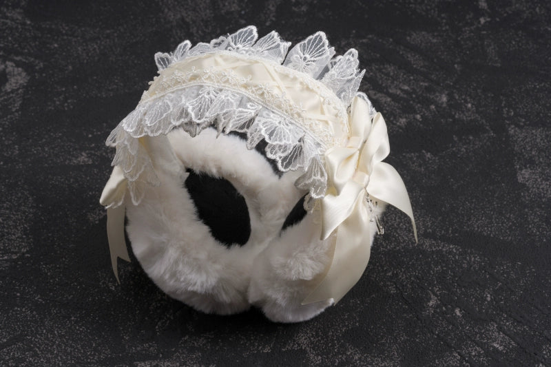 Strange Sugar~Winter Sweet Lolita Plush Ear Muffs Lace Headband