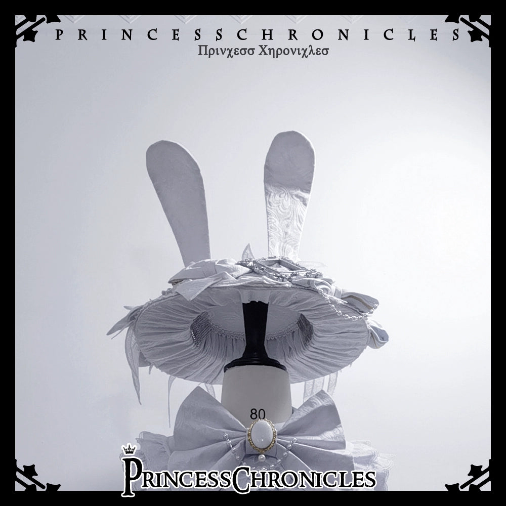 Princess Chronicles~Rabbit Theater White Moonlight~Ouji Lolita Shorts Set Corset and Rabbit Hat Accessory (2XL L M S XL) 37294:555064