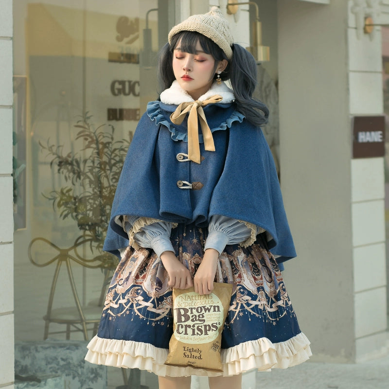 (BFM)YingLuoFu~Winter Lolita Skirt Set~ Starry Court Retro Palace SK Cloak