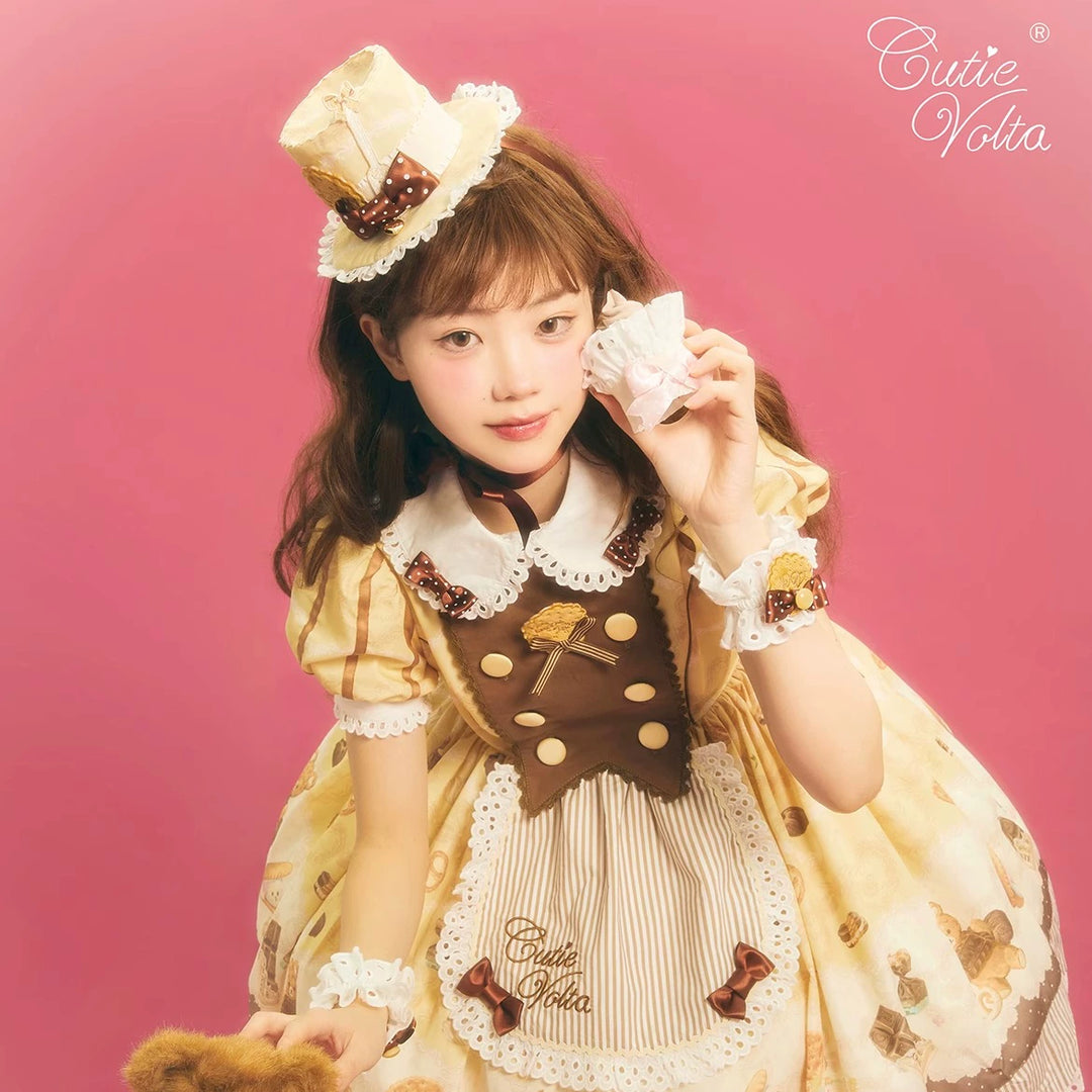 CutieVolta~Blissful Confectionery~Sweet Lolita OP Dress Bear Print JSK