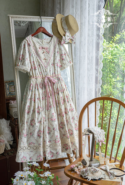 (Buyforme)Miss Point~Happy Summer Elegant Lolita Floral OP Dress XS ivory floral long OP 