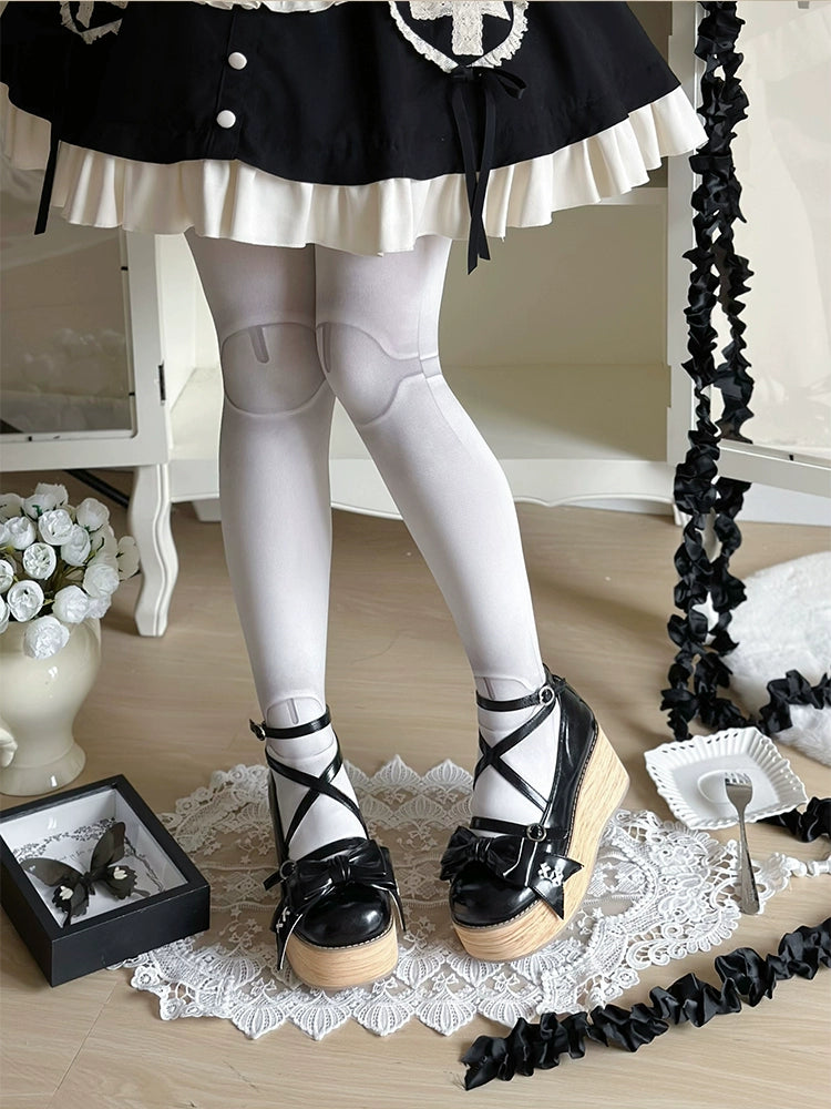 SeeYou~Sweet Cake~Sweet Lolita Platform Shoes Wood Grain 39896:641960