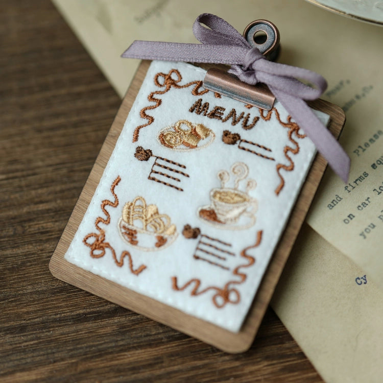 Star Box Design~Kawaii Lolita Embroidery Woodgrain Menu Brooch purple  