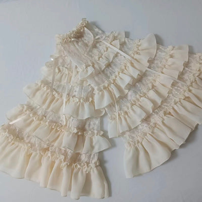 (BFM)Yami~Elegant Lolita Hime Sleeves Ruffled Chiffon Sleeves Ivory  