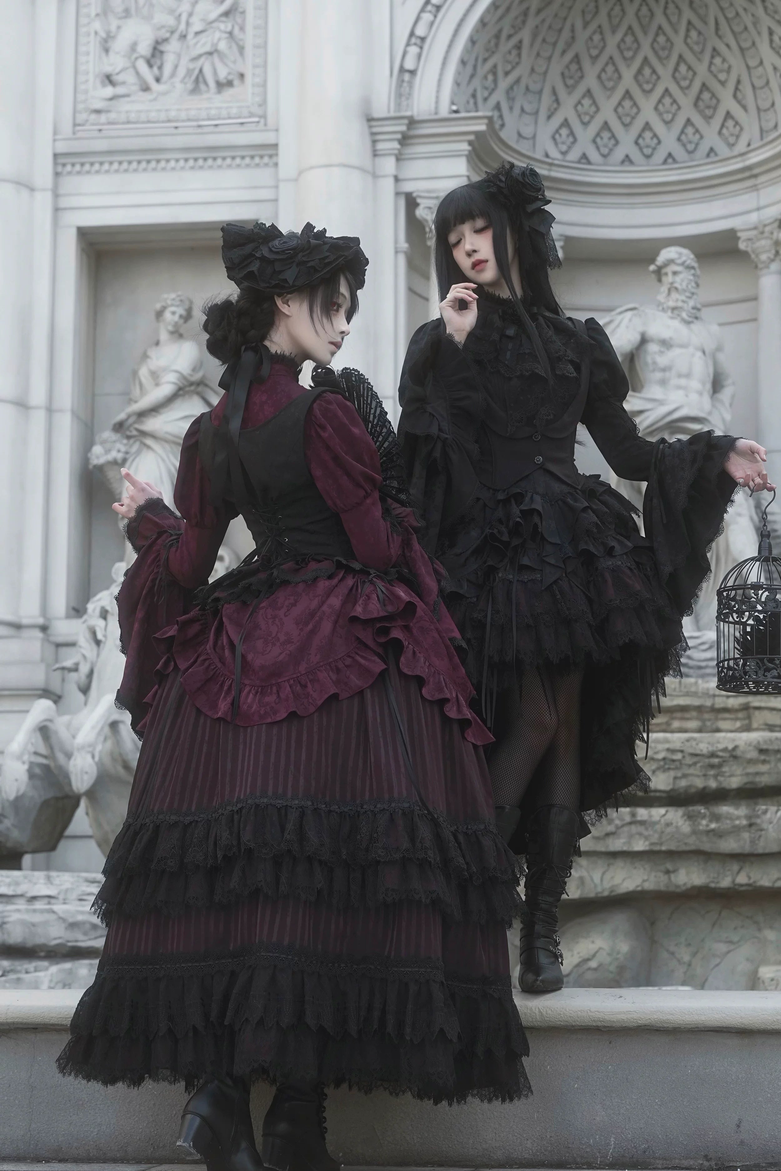 Victoria's Praise - Gorgeous Gothic Lolita Blouse & High-low Hem Skirt 44898:828077