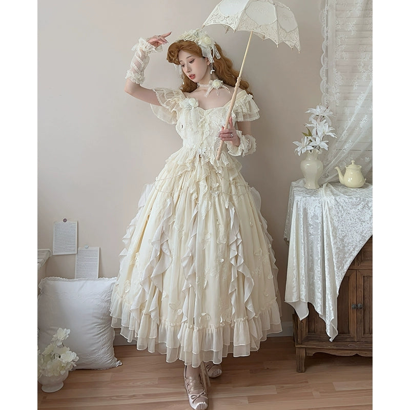 Star Cat~With Butterfly Fluttering~Elegant Lolita Skirt Suit Butterfly Blouse   