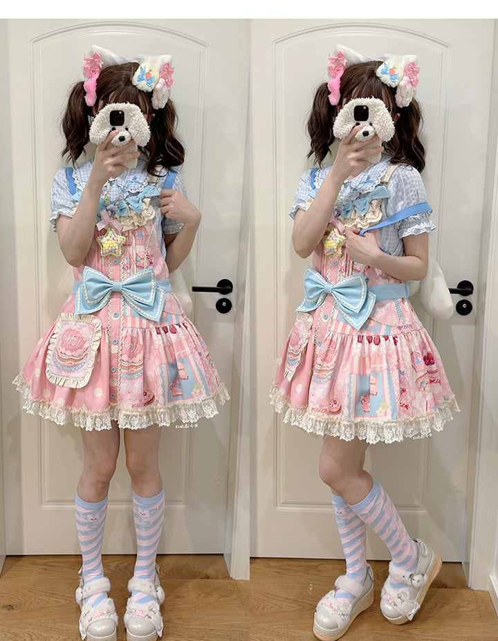 Mewroco~Frost Sugar Sweetheart~Lolita Cute Daily Strappy Dress   