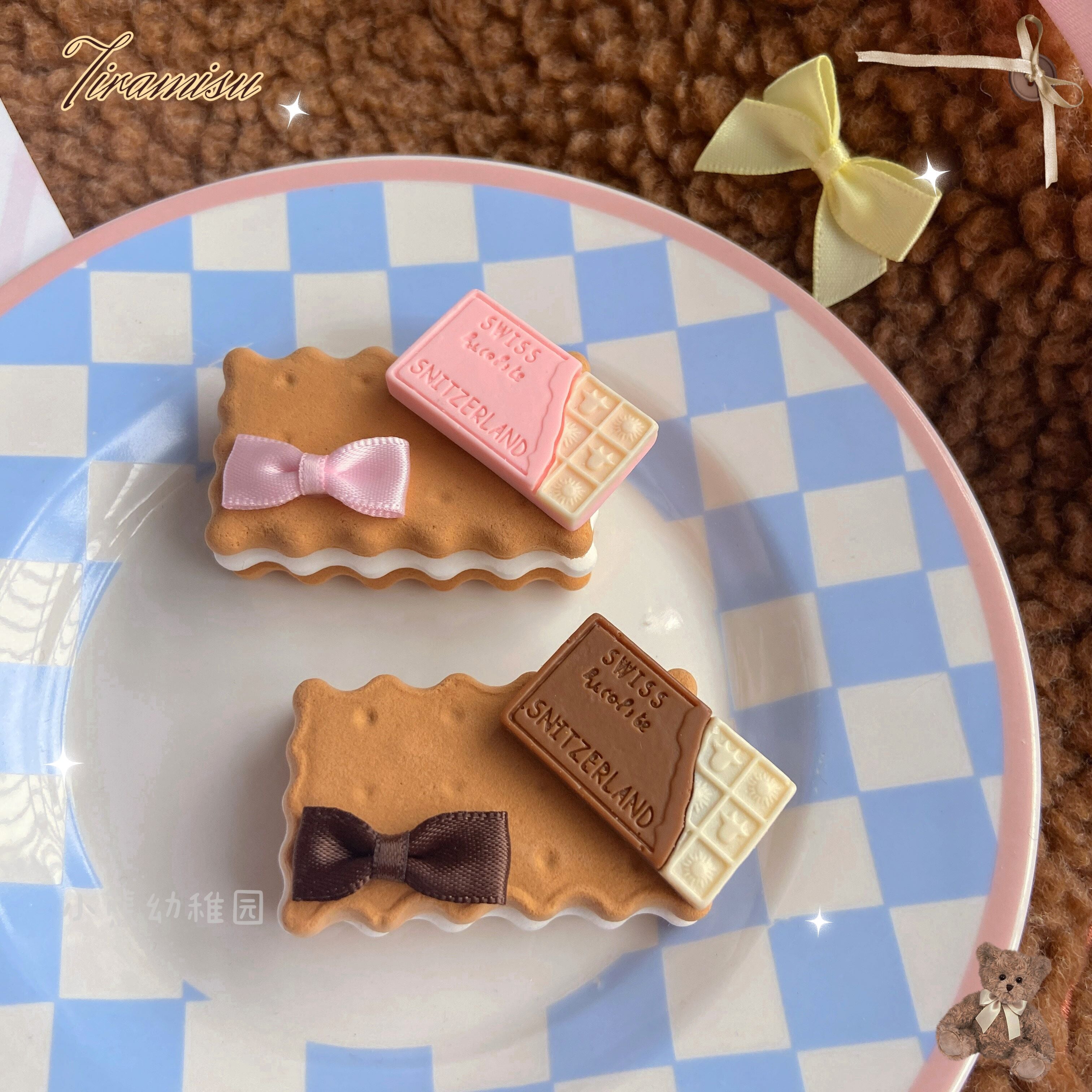 Bear Doll - Sweet Cookie Charm Set - Kawaii Lolita Necklace and Hairclip