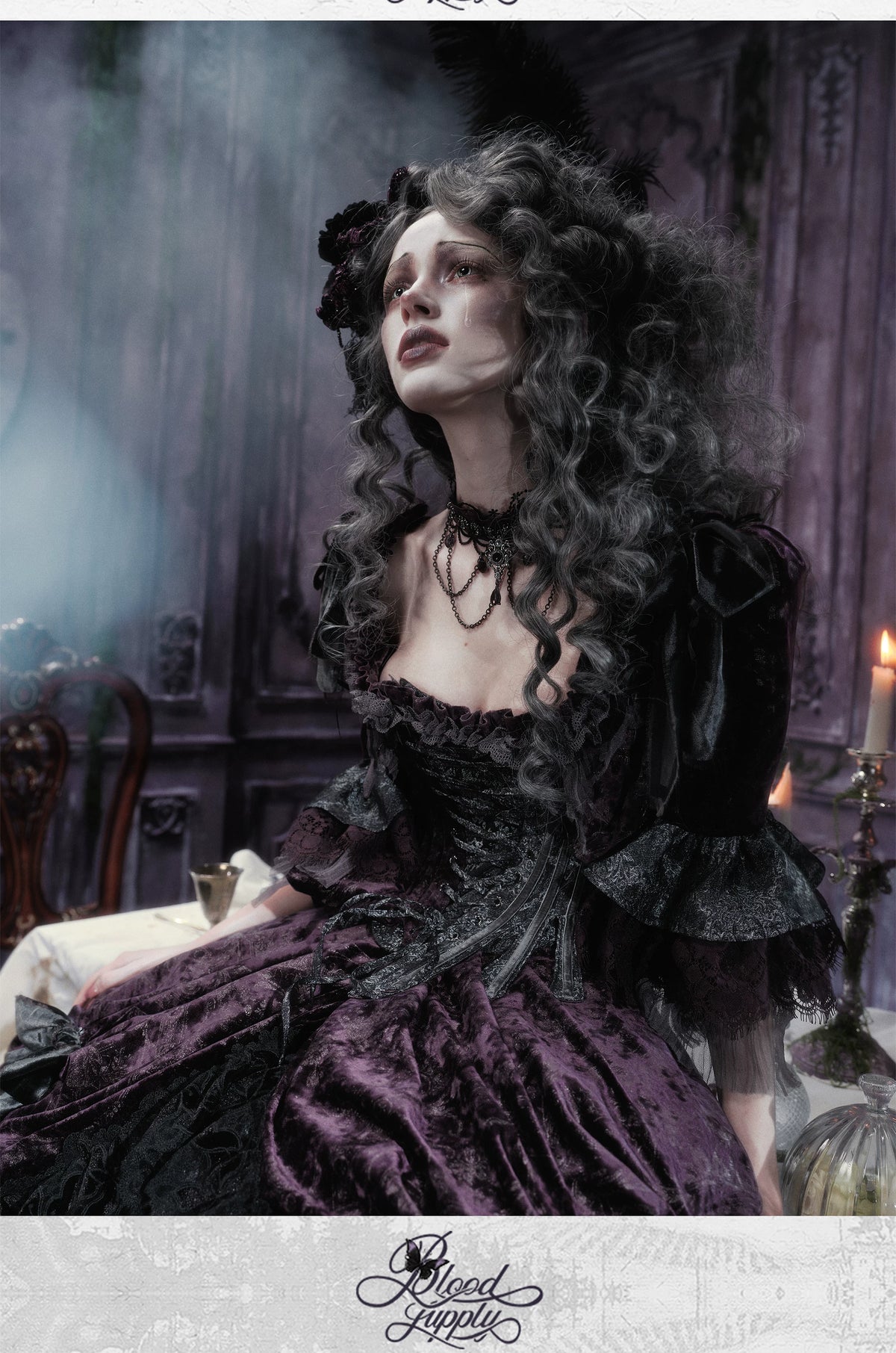 Undead's Gift - Halloween Gothic Corset, Detachable Sleeves 46023:872742