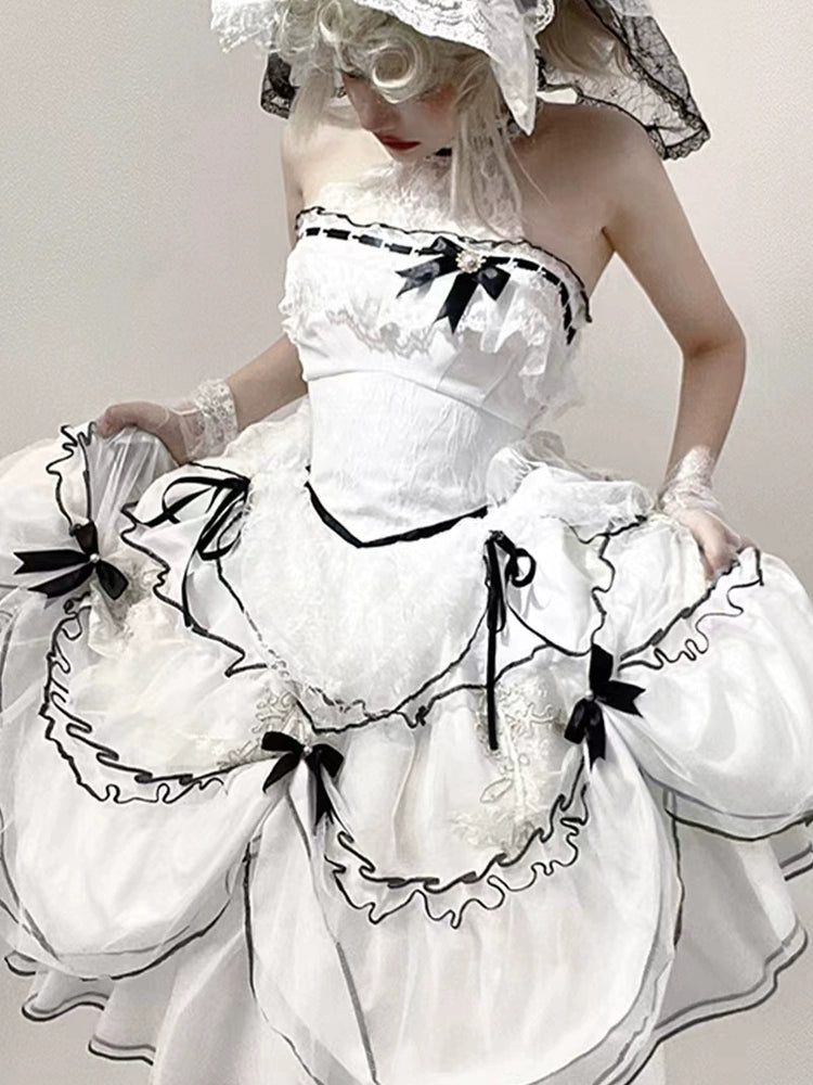 Daydream Whisper - Layered Poem - Wedding Sweet Plus Size Lolita JSK Dress Set 44159:797496
