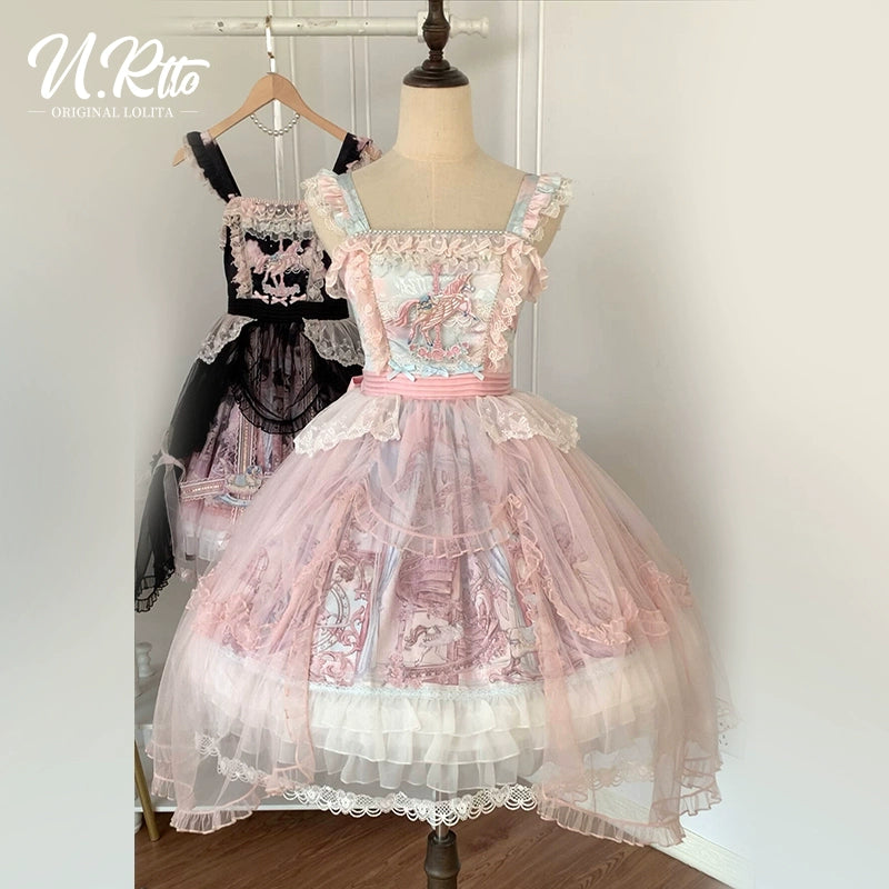 Urtto~Pegasus Park~Sweet Lolita JSK Dress Dual Color Princess Lolita Dress Set (L M S) 41528:701826