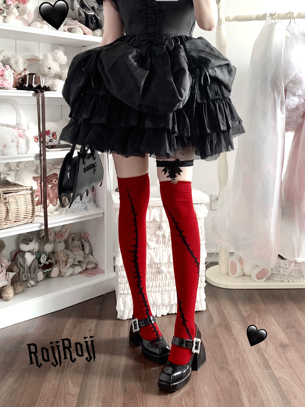 Roji Roji - Cotton Over Knee Gothic Lolita Socks 43483:777884