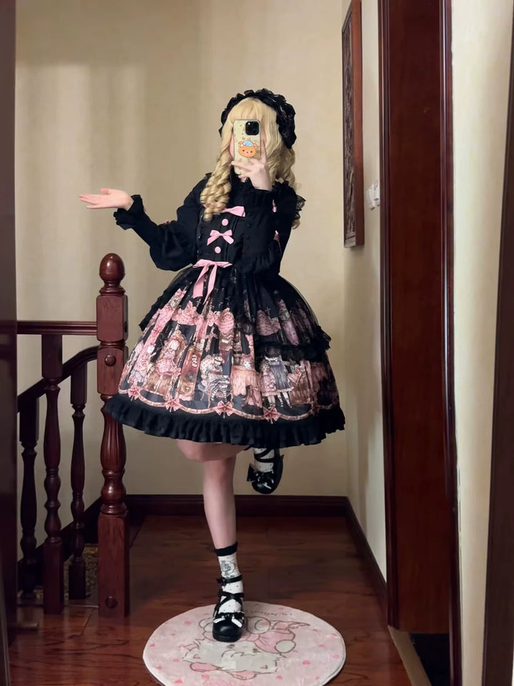 Uncle Wall Original~Missing Lamb Case~Gothic Lolita Dress Set with Sheep Prints 42971:760823