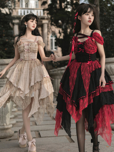 Your princess~Gothic Lolita Irregular Hemline JSK Multicolors   