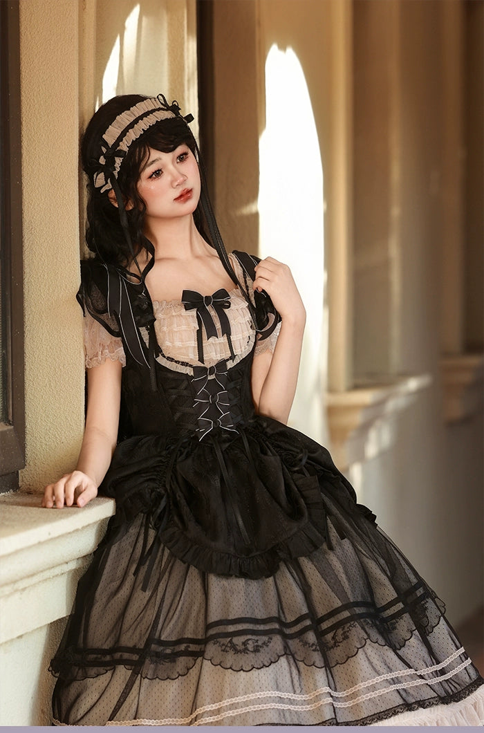 Alice girl~Yesterday Morning Mist~Classic Lolita JSK Elegant Low-cut Lolita Dress