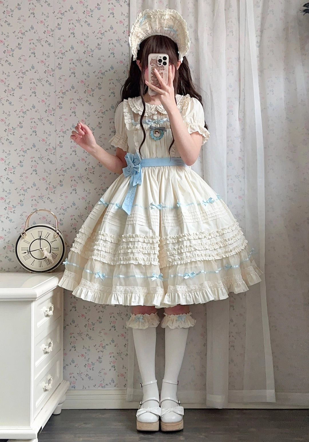 The Seventh Doll~Hazy Afternoon~Vintage Lolita OP Dress Embroidered Apron   