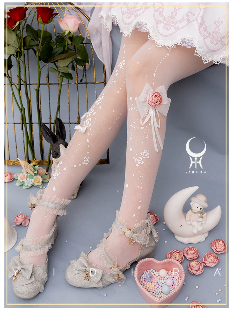 Yidhra - Star Fall Rose - Daily Lolita pantyhose Velvet Pantyhose