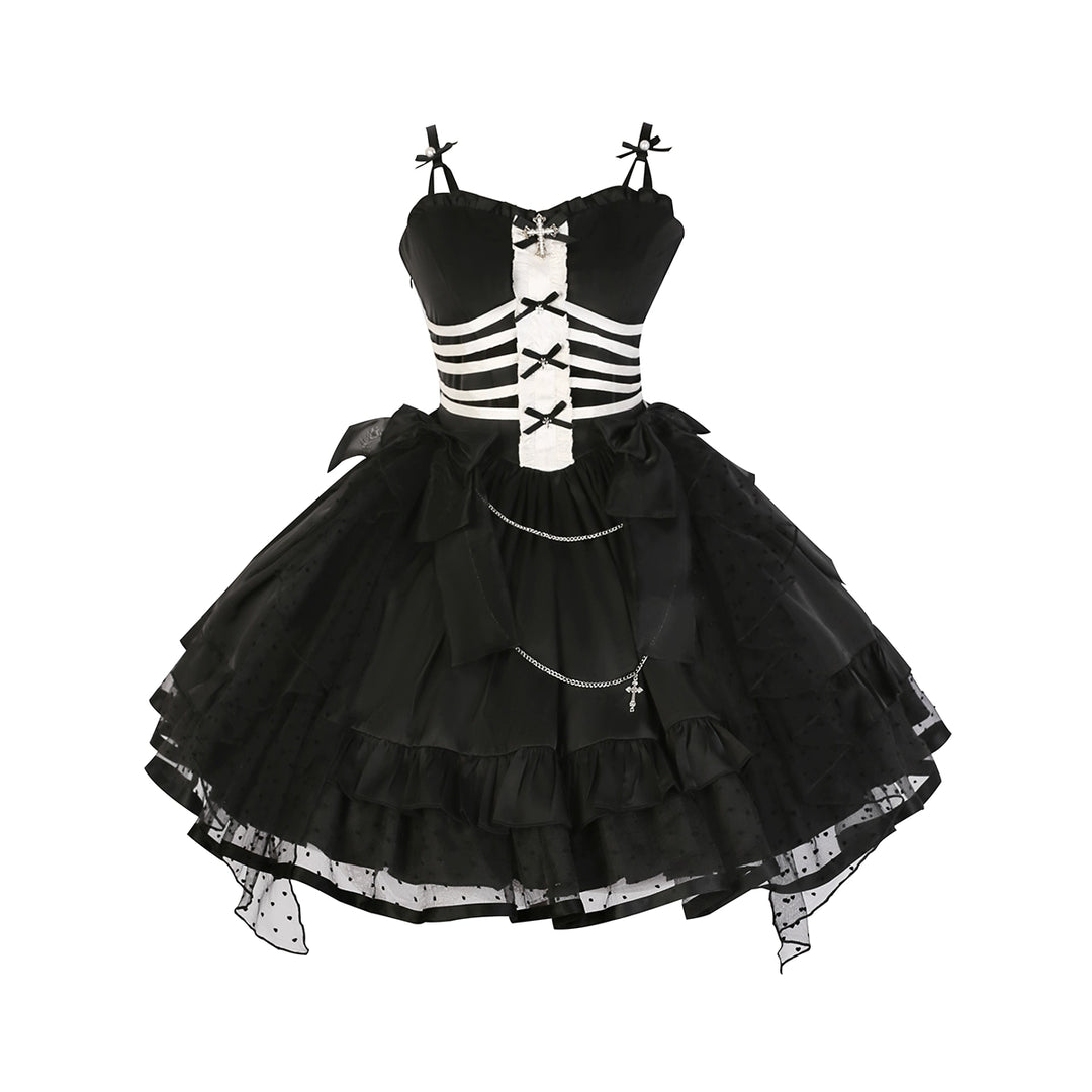 (BFM)Your Princess~Prisoner Fantasy~Gothic Lolita OP Dress Detachable Long Sleeves Dress S 