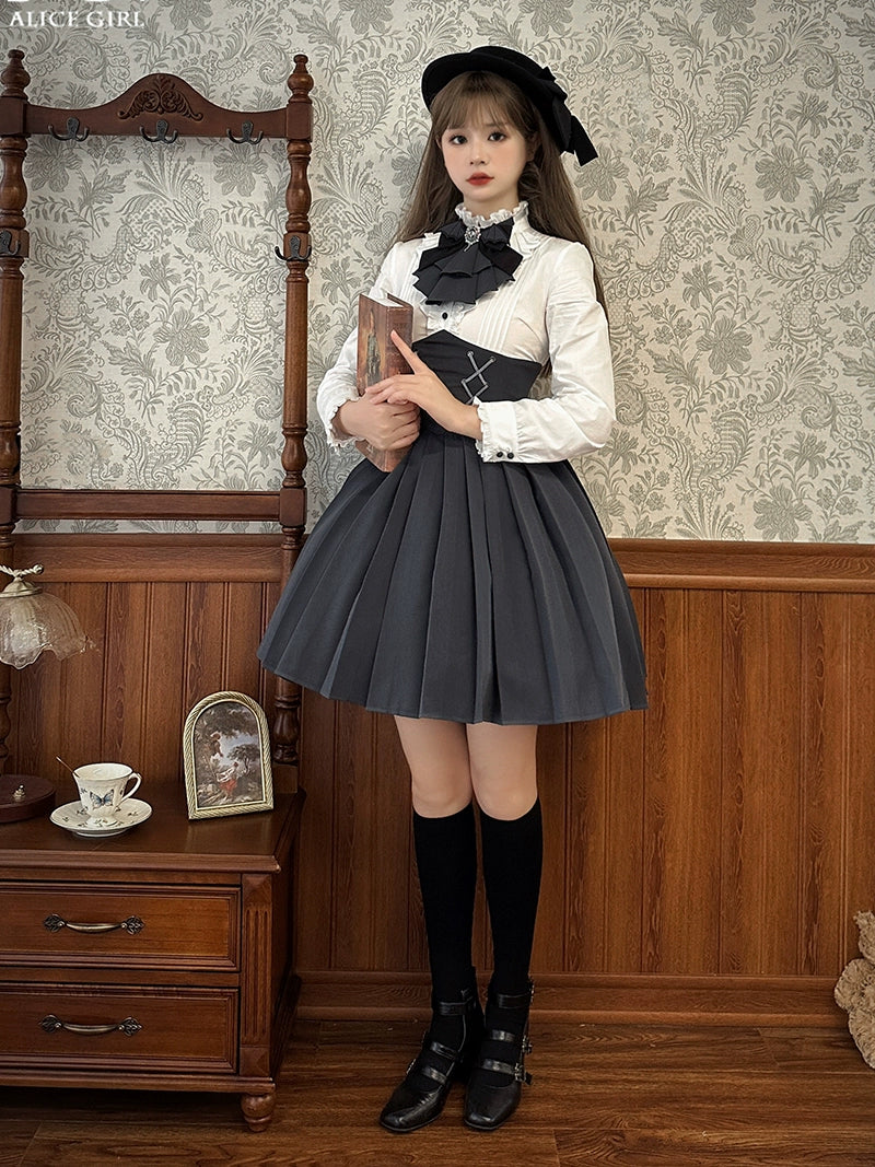 (BFM)Alice Girl~Two-Piece Lolita Dress~Detective Butler Blazer Long Sleeve OP   