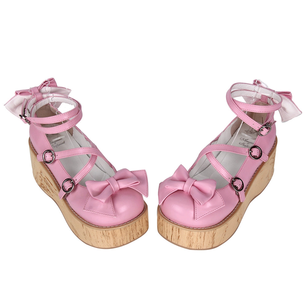 Angelic Imprint - Sweet Lolita Platform Shoes, Wood-grain Outsole 42464:741015